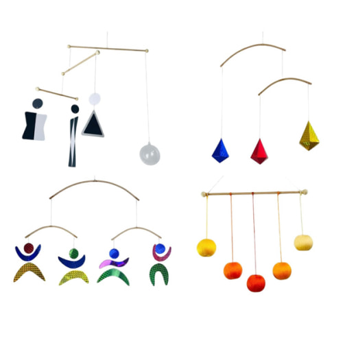 Set of 4 portable montessori - Munari, Gobbi, Octahedron, Dancers. Montessori mobile, Baby mobile, Hanging mobile baby boy and girl