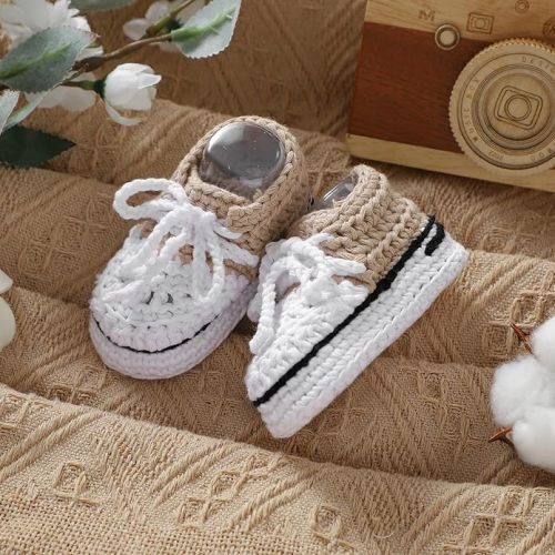 mimixiong Baby Booties Crochet Hand Knitting Shoes for Infant Sneakerheads Soft Booties for Newborn Boys and Girls Gift