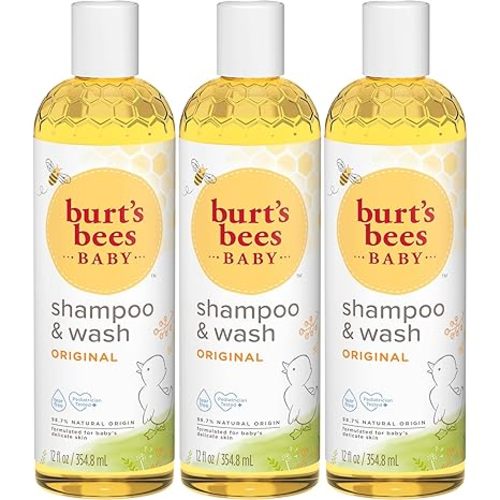 Burt's Bees Baby Shampoo and Body Wash, Tear Free Soap, 98% Natural Origina Baby Soap, Original Scent, 12 Oz (Pack of 3)
