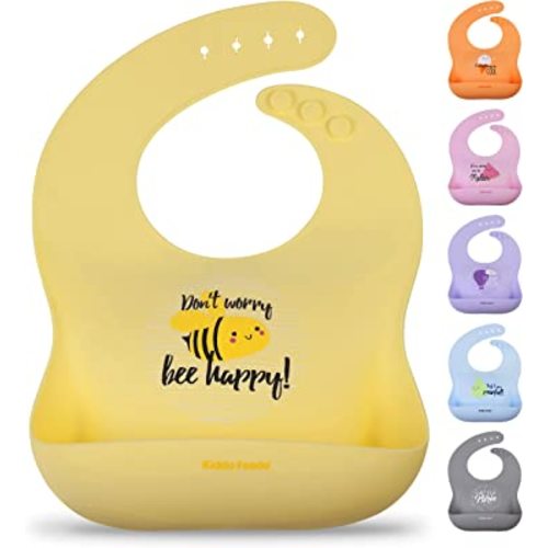Silicone Bib for Babies and Toddlers, Waterproof, Soft, Adjustable and Non Messy, Designed in Sweden