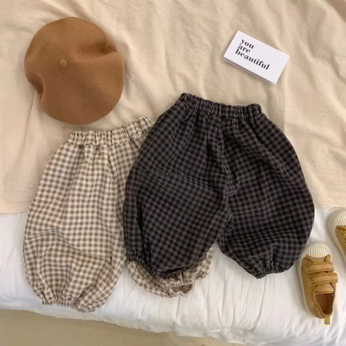 Baby Corduroy Plaid Simple Jogger Pants