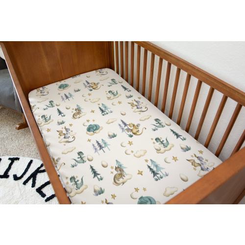 Baby Dragons Crib Sheet, Changing Pad Cover, Fantasy Baby Nursery, Dragon Egg Baby