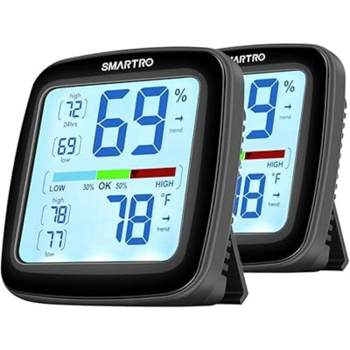 SMARTRO SC42 Professional Digital Hygrometer Indoor Thermometer Room Humidity Gauge Pro Accuracy Calibration 2 Pieces (2)