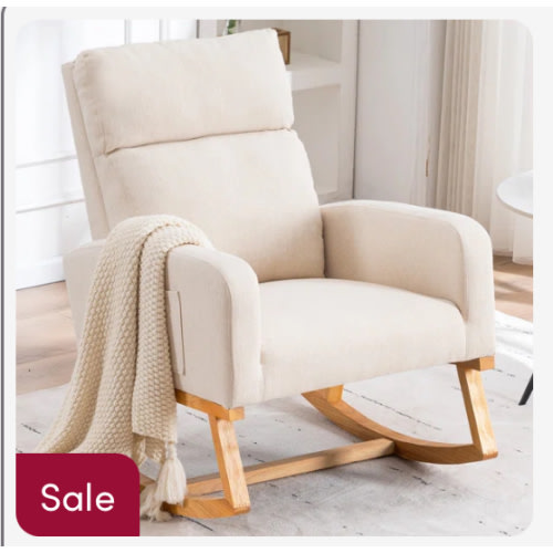George Oliver Wasilewski Rocking Chair For Living Room with Solid Wood Leg | Wayfair