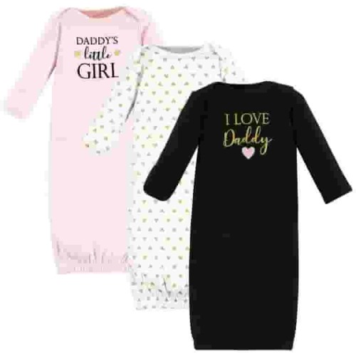 Hudson Baby Infant Girl Cotton Gowns, Girl Daddy, 0-6 Months