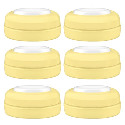 Maymom Screw Lids Aka Travel Caps with Rewritable Sealing Disc Compatible with Avent, Maymom Wide Mouth Bottles; Cap Replace Avent Natural Bottle Sealing Ring and Sealing Disc, 6pcs. (Yellow)
