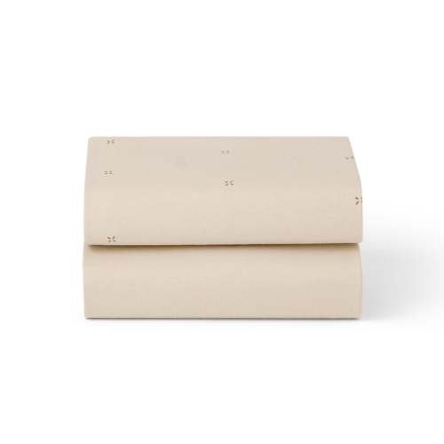 Snuz Bassinet Fitted Sheets, 2 Pack - Cashmere/Cross