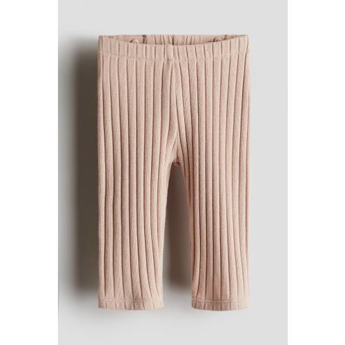 WIDE-RIBBED COTTON LEGGINGS