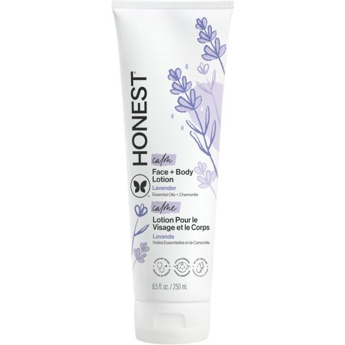 The Honest Company Hydrating Face Body Lotion, Fast Absorbing, Naturally Derived, Hypoallergenic, Lavender Calm, 8.5 fl oz