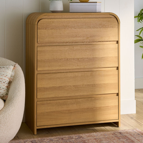 Better Homes & Gardens Juliet 4 Drawer Dresser, Light Honey Finish