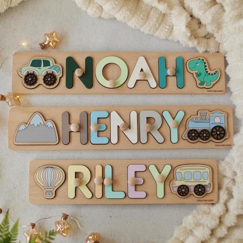 Personalized Name Puzzle for Kids | Custom Wooden Name Toy for Baby | Name Puzzle Boy Girl
