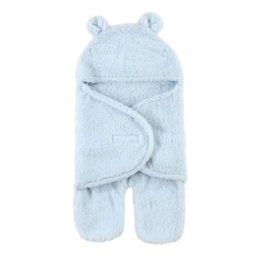 Hudson Baby Infant Boy Animal Faux Shearling Baby Outdoor Stroller Sack Wrap, Lt Blue, One Size