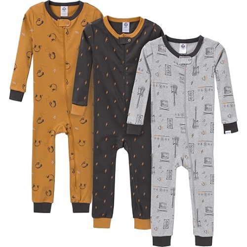 Gerber Baby-Boys 3-Pack Snug Fit Footless One-Piece Cotton Pajamas