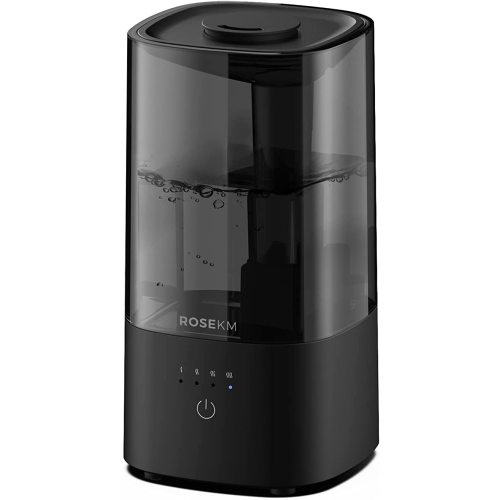 Humidifiers for Bedroom, Cool Mist Humidifier for Home Plant and Baby Nursery, Quiet Ultrasonic Humidifier with 360° Nozzle, Auto Shut-Off, Filterless, Black