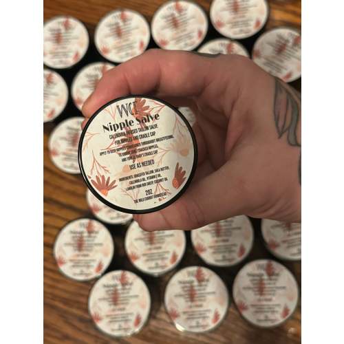 Calendula Infused Tallow Nipple Salve (2oz amber glass jar)