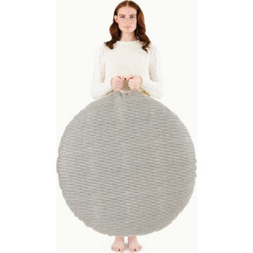 Circle Floor Cushion, Stone Stripe - Gathre | Maisonette