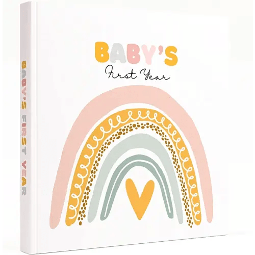 Lamare Baby’s First Year Book - Baby Memory Book for Girls to Document, Cherish Moments Baby First Year Baby Keepsake Book, Baby First Year Photo Album with Pocket for Modern Families | Size 9.5x9"