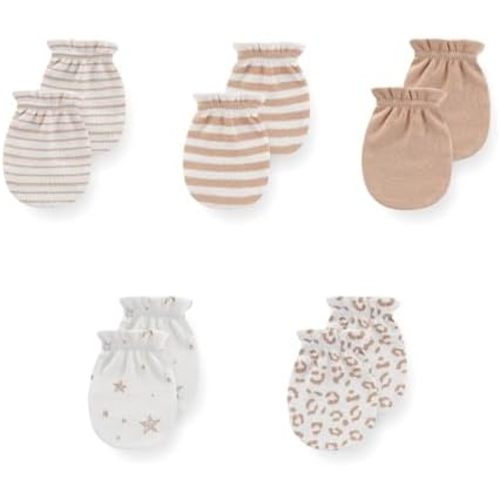 5 Pack Unisex New Born Boy Girls No Scratch Mittens Cotton Soft Baby Gloves Accessory 0-3 Months Baby Essentials