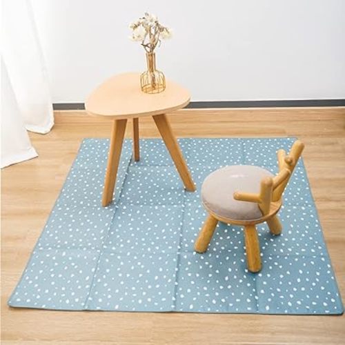 Splat Mat for Under High Chair/Art/Crafts/Playtime,Waterproof and Washable Splat Mat for Baby Feeding Supplies,43'x43' Square(Spot)