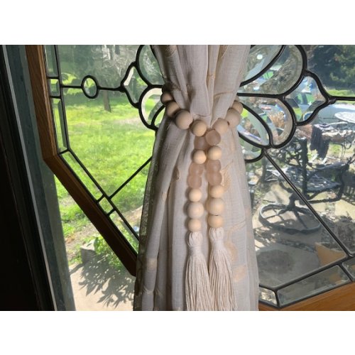 Curtain Tie Back Choose Your Color Sea Glass Curtain Tie Back BOHO Decor Coastal Decor Farmhouse Decor Tie Back - Etsy -Pink