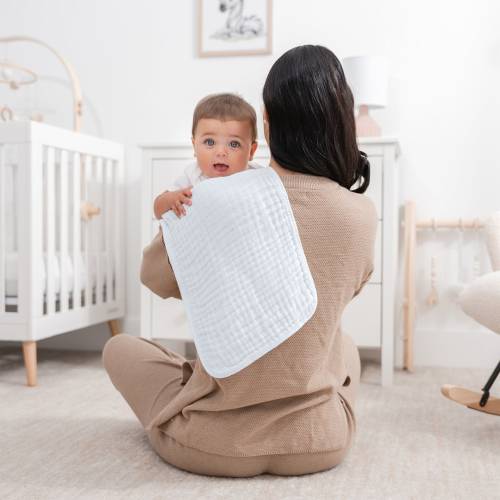 Muslin Burp Cloths Large 100% Cotton by Comfy Cubs