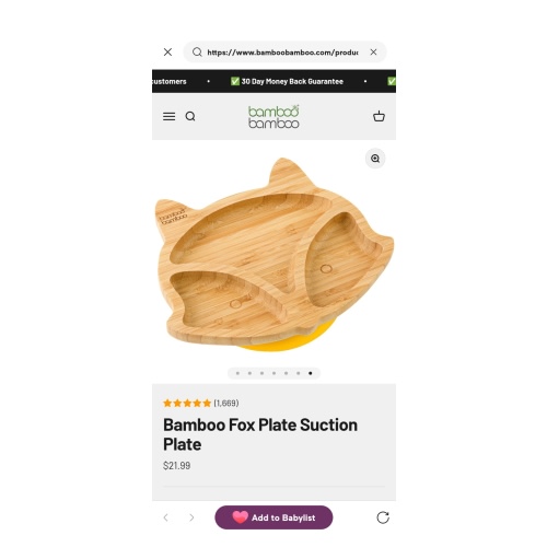 Bamboo Fox Suction Plate