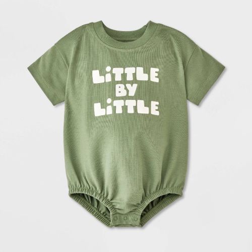 Baby Graphic Romper - Cat & Jack™ Olive Green 3-6m