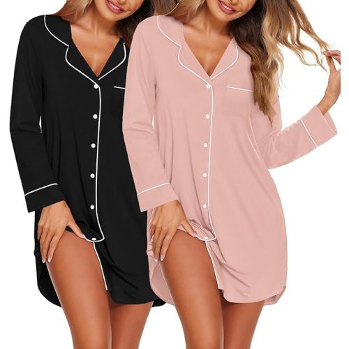 Ekouaer 2 Pack Nightgowns