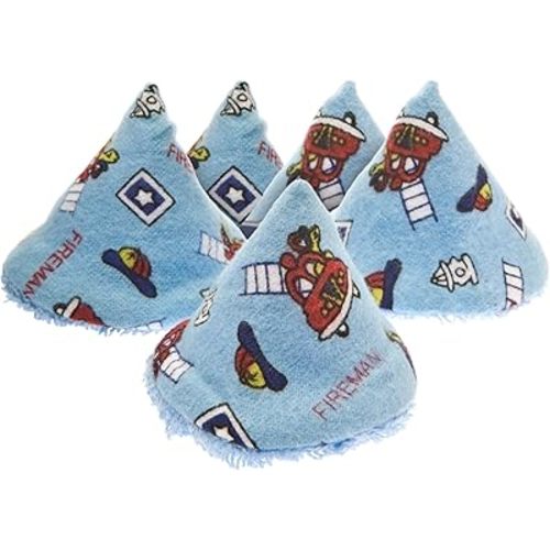 Beba Bean Washable Cotton Pee-Pee Teepees That Shield Baby Boys Pee During Diaper Changes. Makes a Great add-on Gift for a Baby Shower Thanks to its Fun, Gift-Ready Store Packaging. 5 Pack. Fireman