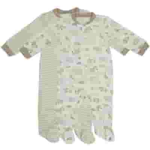 Milkberry Bamboo Pajamas Coverall for Baby Boys Footed Sleep Bodysuit for Infants Size 0-3 Months Safari Animals