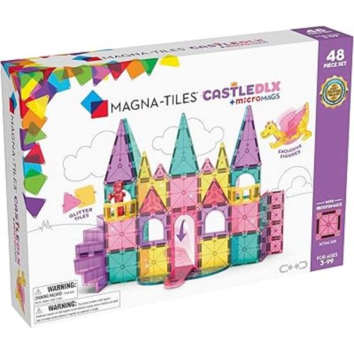 MAGNA-TILES Castle DLX 48-Piece Magnetic Construction Set