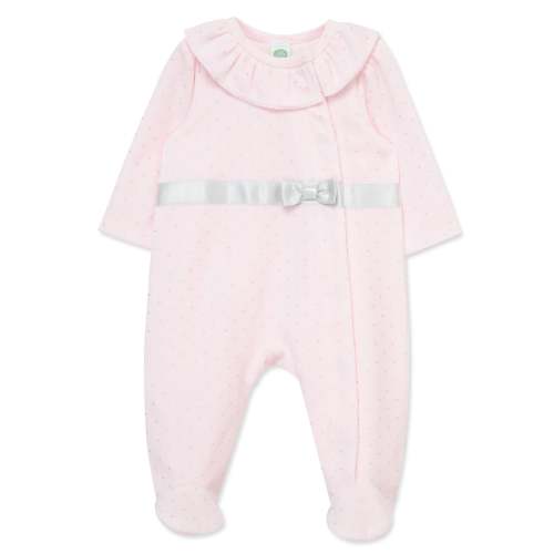 Silver Dot Velour Footie - Little Me