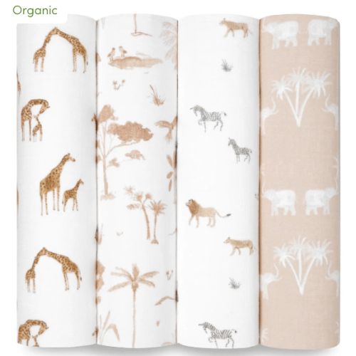 aden + anais | Safari Dreams Organic Muslin Swaddle Blanket 4pk