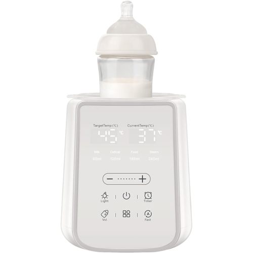 Baby Bottle Warmer for Breast Milk with Timer & Night Light, 11-in-1 Milk Warmer for Baby Bottles, 48H Keep Warm, BPA-Free Fast Heating with Adjustable Temperature (86-194℉) for Glass/PPSU Bottles