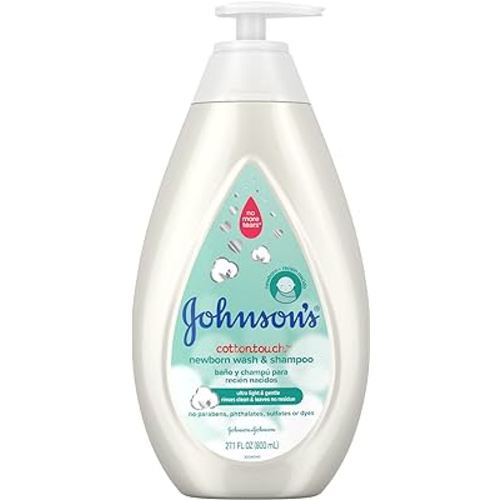 Johnson's Baby CottonTouch Newborn Baby Wash & Shampoo with No More Tears, 27.1 Fl Oz