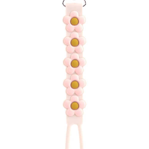 Loulou Lollipop Beadless Silicone Pacifier Clip (Daisy, Cream)