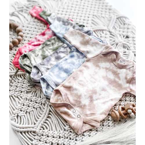 Tie Dye Baby Bodysuit, Short & Long Sleeve, Eco-Friendly and Hand-Dyed, Custom Color Options, Unique Baby Shower Gift