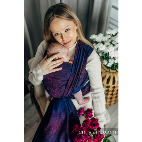 Baby Wrap, Jacquard Weave (100% cotton) - WILD WINE - BOUQUET - size L