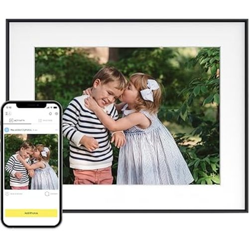 Aura Walden 15" WiFi Digital Picture Frame | Wirecutter's Best Digital Frame for Gifting | Send Photos from Your Phone | Quick, Easy Setup in Aura App | Free Unlimited Storage | Ink with White Mat