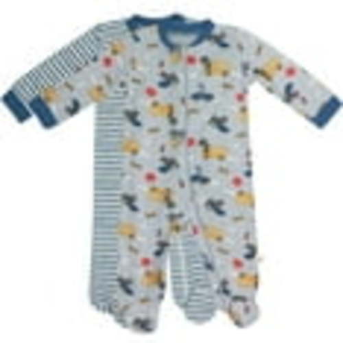 Milkberry Bamboo Pajamas Coverall for Baby Boys Footed Sleep Bodysuit for Infants Size 0-3 Months Dino Jam