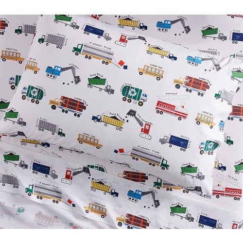 Busy Trucks Organic Sheet Set & Pillowcases