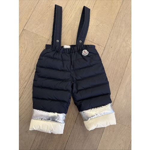 Moncler Snow Pants Baby Size 0-6 Months Unisex Blue Logo