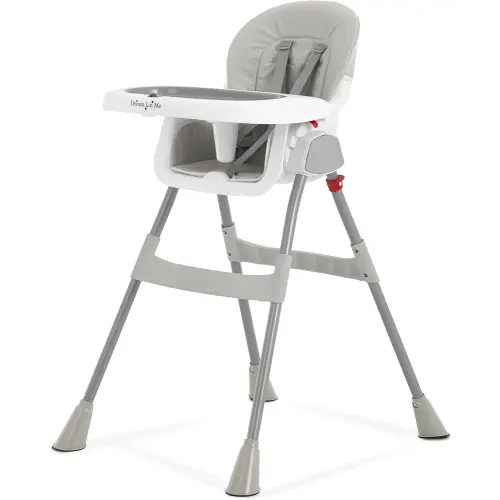 Dream On Me Portable 2-in-1 Tabletalk High Chair, Convertible Compact High Chair, Light Weight Portable Highchair, Grey