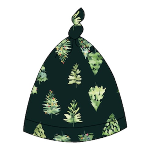 Holiday Christmas Tree Bamboo Baby Top Knot Hat | Emerald - ROBIN-riley