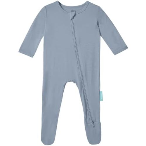 Baby Zipper Footie Pajamas, Supersoft Bamboo Rayon Baby Footed Pjs Boy Girl 0-3-6-9-18-24 Month Coverall Sleepers