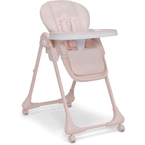 Delta Children Little Folks 2-in-1 SlimFold High Chair for Babies and Toddlers, Pink