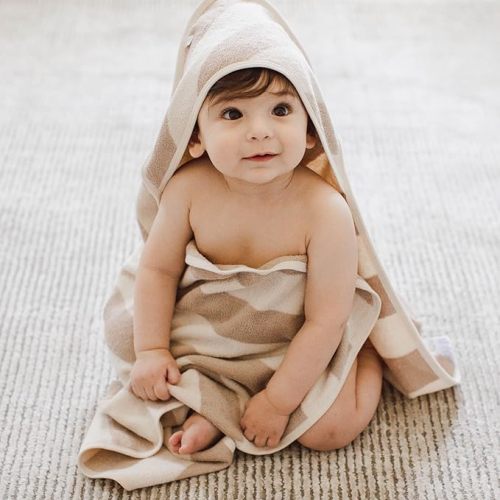 Burt's Bees Baby Hooded Woven Terry Towels Organic Cotton, Unisex Bath Essentials, Soft Nursery Towel for Infants, Toddlers, Kids