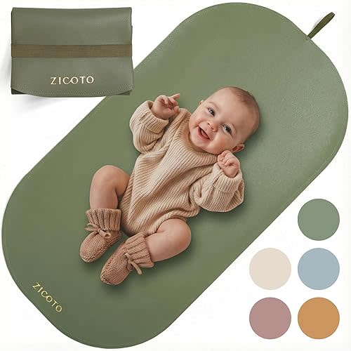 Beautiful Baby Diaper Changing Mat Made of Vegan Leather - Soft and Easy to Wipe Changing Pad for Travel or at Home Use - Lightweight and Foldable Mat That Perfectly Fits Into Any Diaper Bag