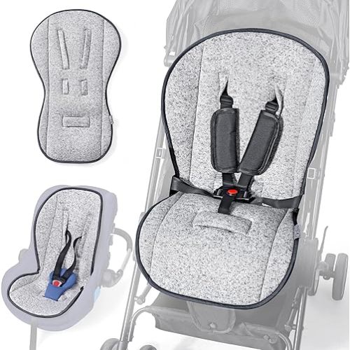 Orzbow Baby Stroller Car Seat Cushion, Breathable & Soft Infant Car Seat Insert with Air Mesh, Multifunctional Stroller Seat Liner, Carseats and High Chairs, 29.5x18'', Grey