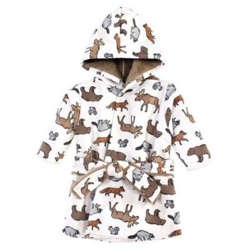 Hudson Baby Mink with Faux Fur Lining Pool and Beach Robe Cover-ups, Animal Adventure, 6-12 Months